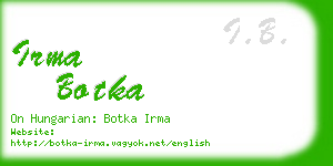 irma botka business card